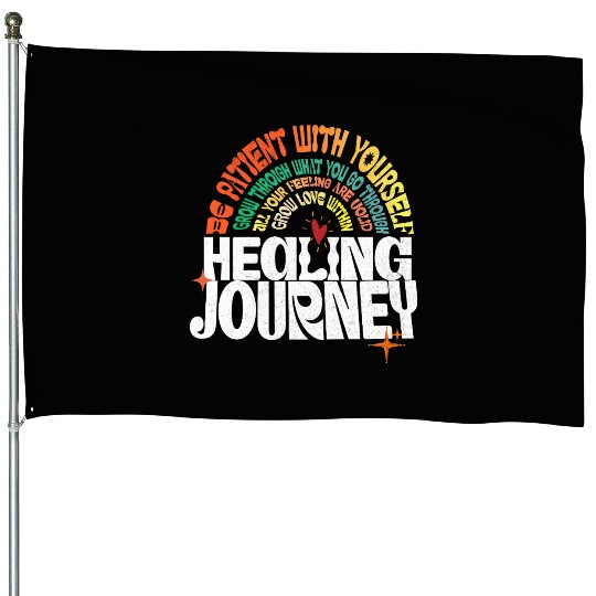 Healing Journey Positive Retro Typography House Flags