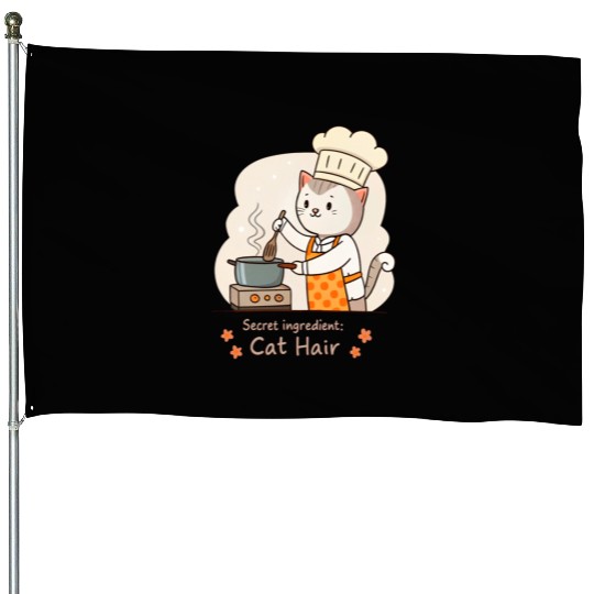 Gourmet Cat Hair Cuisine House Flags