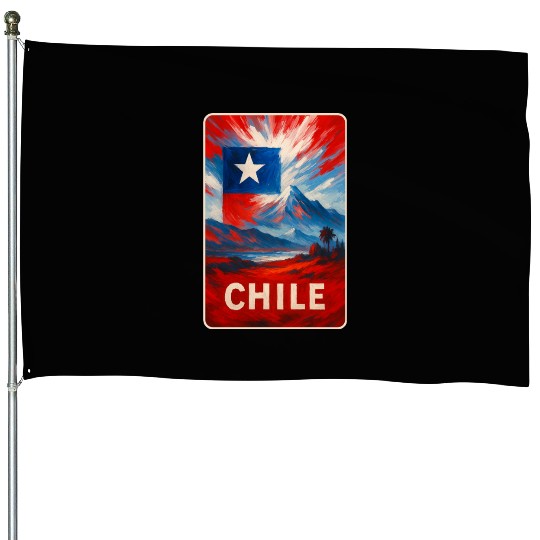 Chile Travel Art House Flags