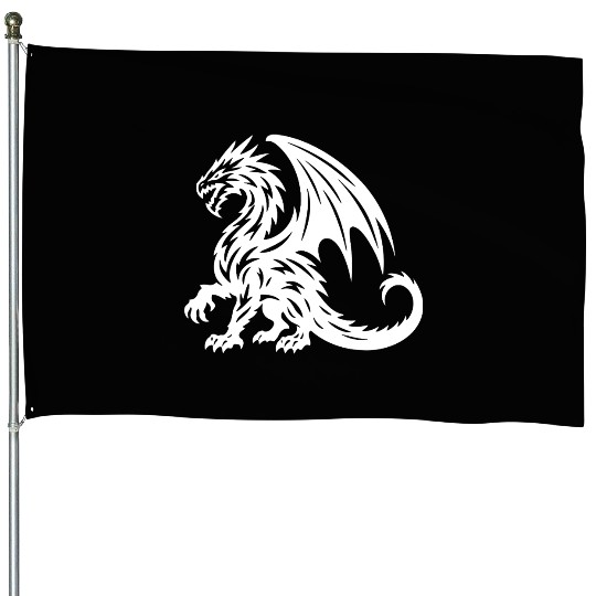 Mythic Dragon Emblem Design House Flags