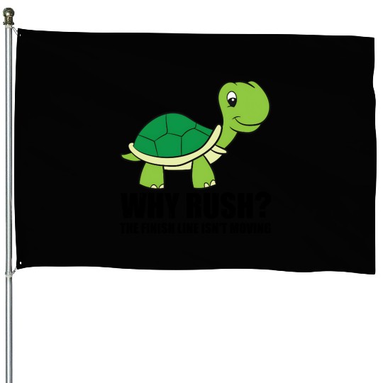 Cute Cartoon Turtle Kawaii Slow Life Animal House Flags