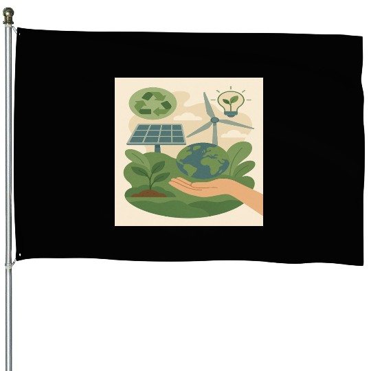 Eco-Friendly Earth Conservation Design House Flags