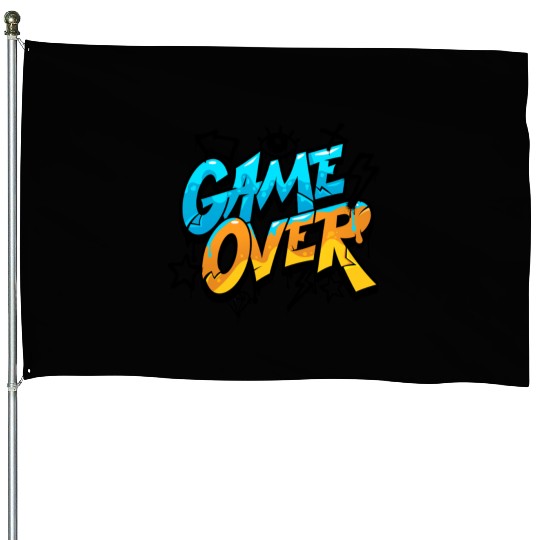 Graffiti Style Game Over Typography House Flags