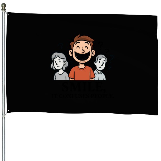 Joyful Smile Motivational Illustration House Flags