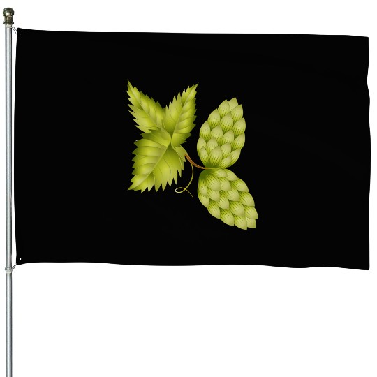 Hops and Hop Leaf – Natural Beer Motif House Flags