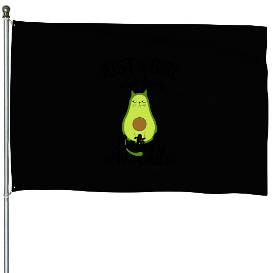 Avocado Cat with Attitude House Flags