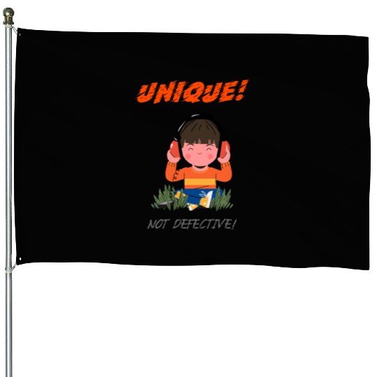 Unique Not Defective Autism Advocacy House Flags