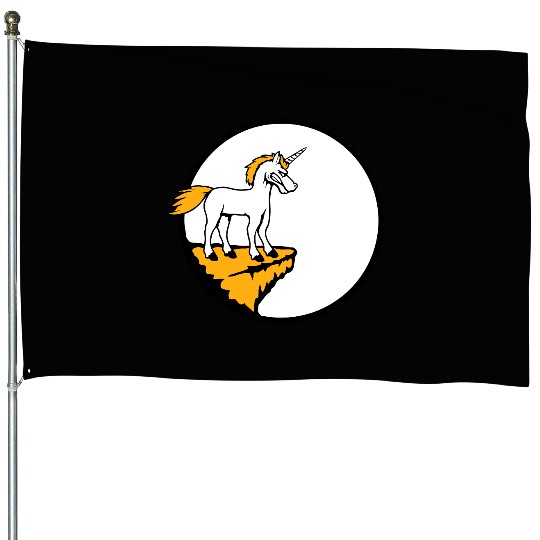 Unicorn Cliff Moon Mountain Evil Angry Bad Mood House Flags