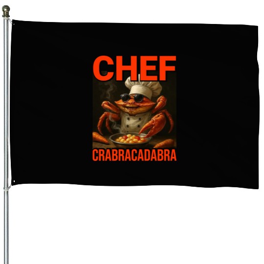 Chef Crabracadabra House Flags - Meme Magic Crab Chef