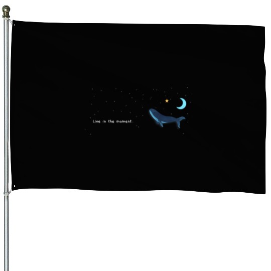 Whale  - Night Sky - live in the moment House Flags
