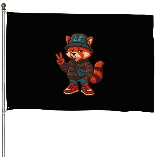 Cool Streetwear Platypus Cartoon Mascot House Flags