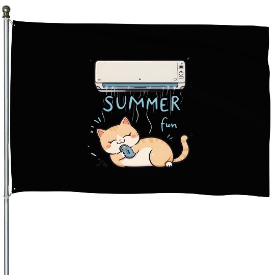 Funny Cat House Flags | Retro Cat Meme House Flags
