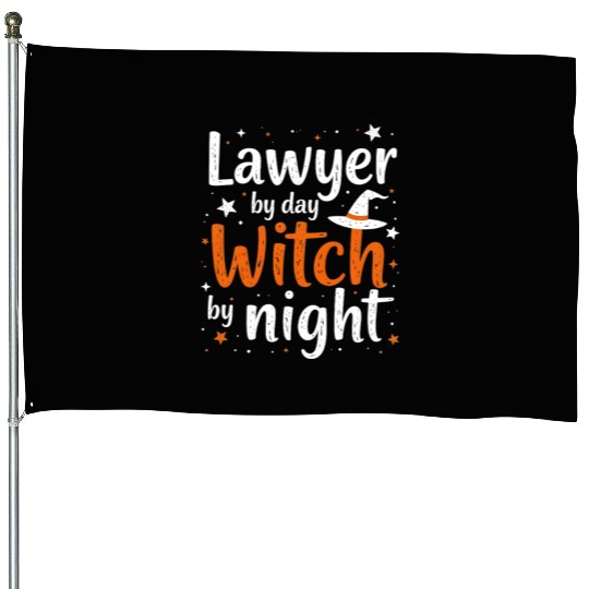Lawyer by Day Witch by Night Funny Halloween House Flags