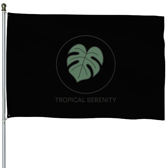 Minimalist Philodendron in Circle Frame House Flags