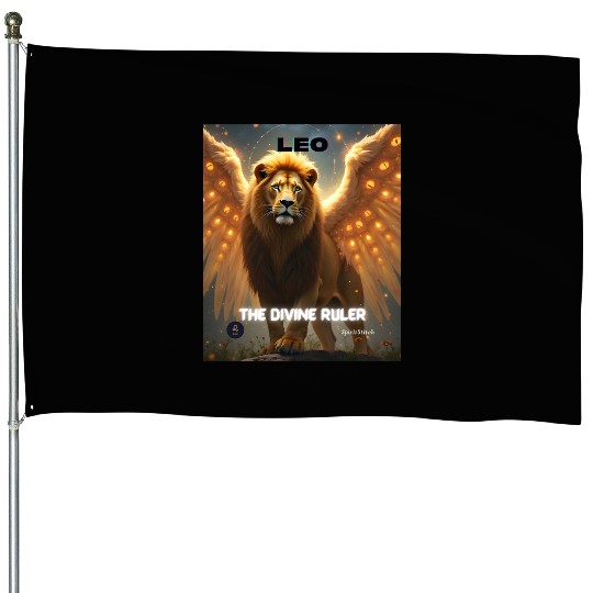 Leo the Divine Ruler with Angel Wings House Flags