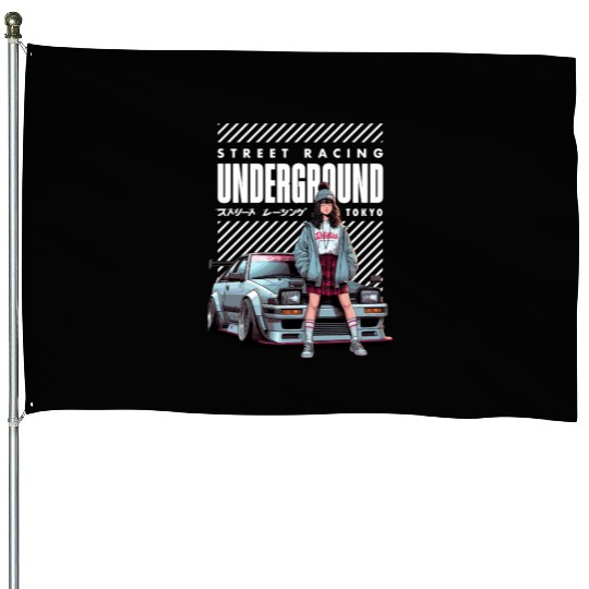 Japanese Underground Street Racing - JDM Car House Flags