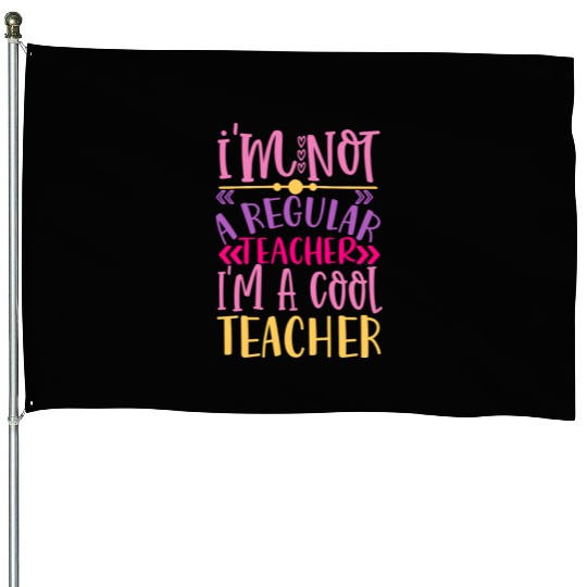Cool Teacher - Funny Teacher Appreciation Gift House Flags
