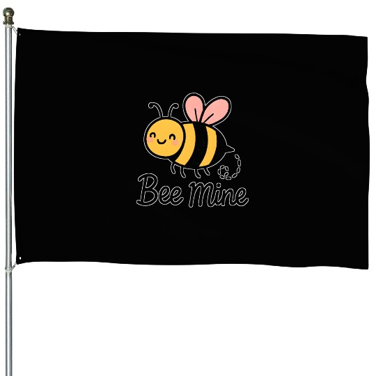 Bee Mine Cute Vintage Couple House Flags