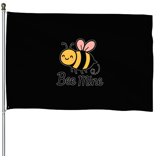 Bee Mine Cute Vintage Couple House Flags