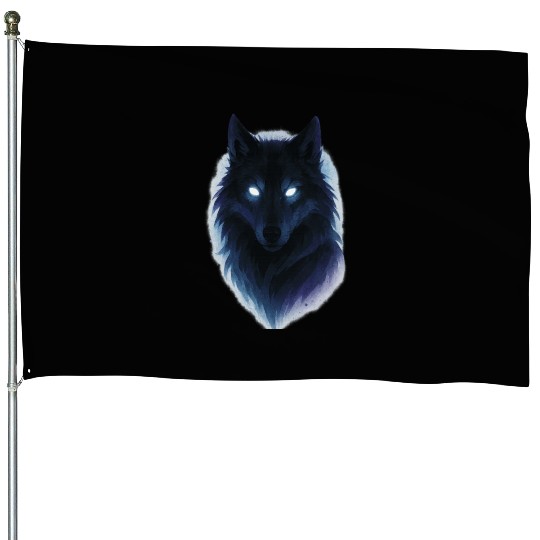 Enigmatic Howling Wolf Design House Flags