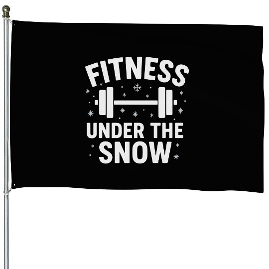 Fitness Under the Snow Winter House Flags