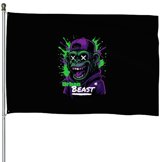 Urban Beast – Neon Street Art Design House Flags