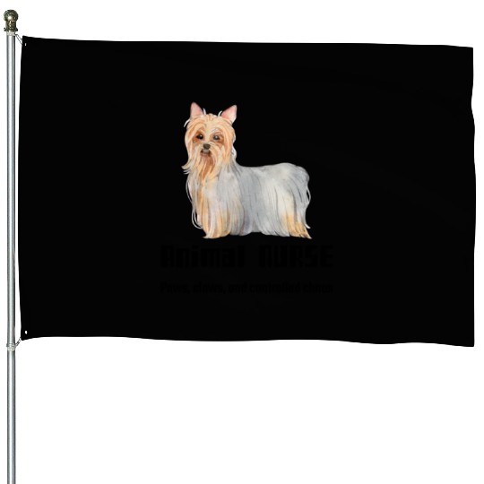 Elegant Yorkshire Terrier Illustration House Flags