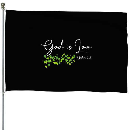 God is Love Biblical Leaf Design House Flags