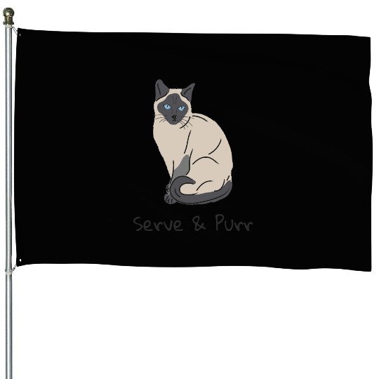 Serve & Purr - Cat Pickleball House Flags