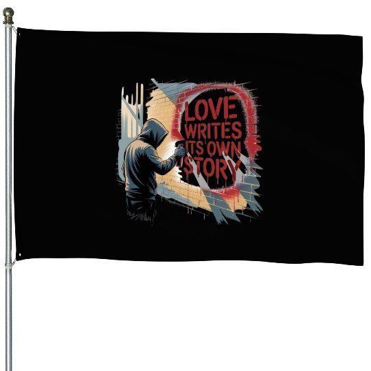 Graffiti Art Love Story Wall Print House Flags