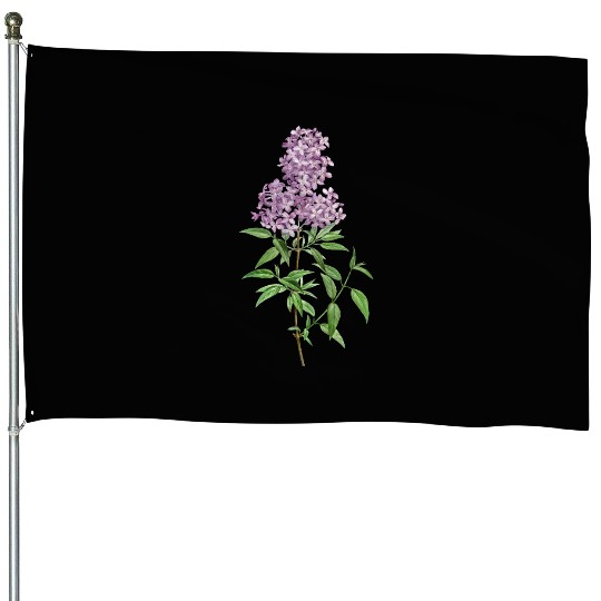 Lavender Bloom Botanical Illustration House Flags