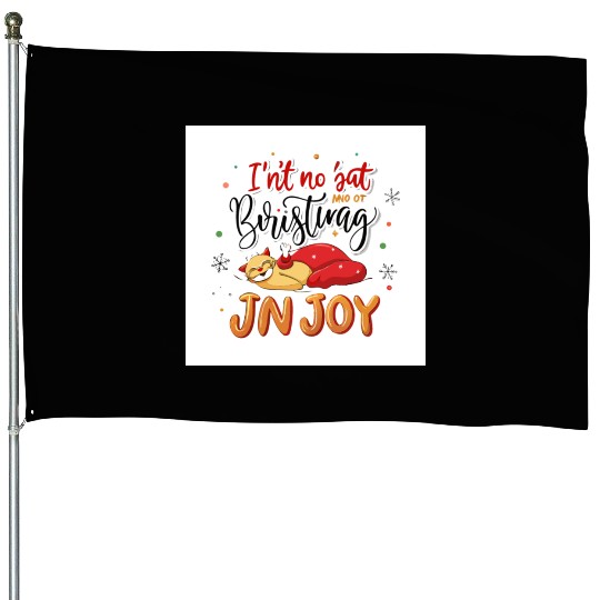 Festive Cat Joy Christmas Design House Flags