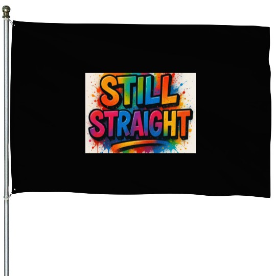 Still Straight Multi Colors House Flags