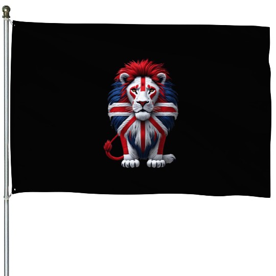British Lion with Union Jack Flag Graphic Design House Flags