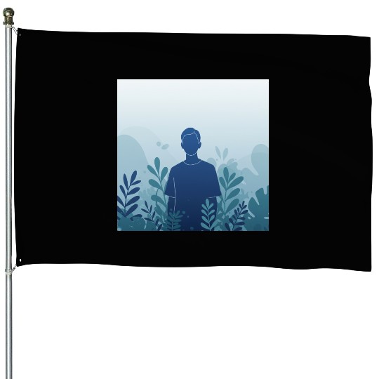 Serene Forest Silhouette House Flags