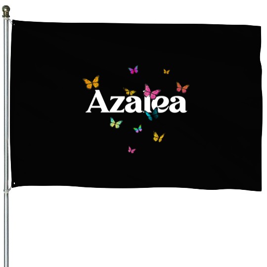 AZALEA - beautiful girl name with cute butterflies House Flags
