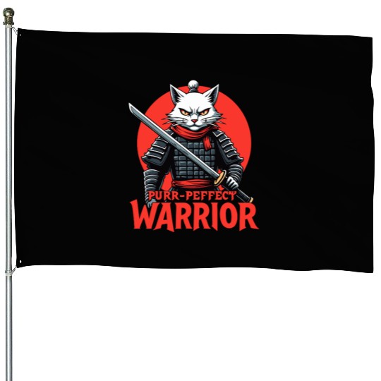 Purr-Perfect Warrior Cat Design House Flags