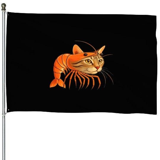 Trippi Troppi Italian Brainrot – Funny Shrimp Cat  House Flags