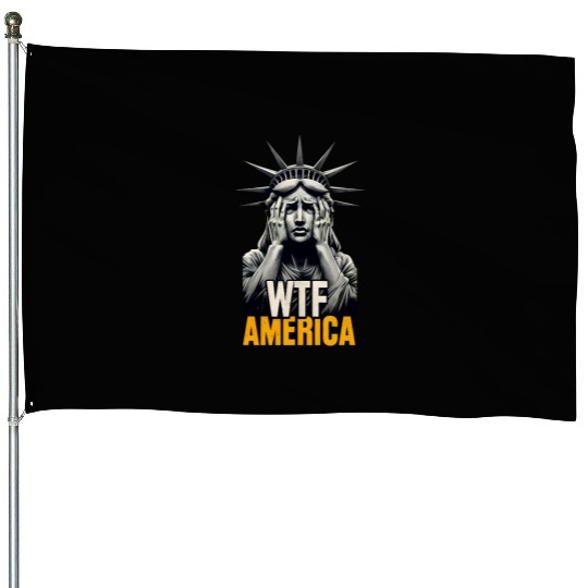 Contemporary Statue of Liberty Parody Design House Flags