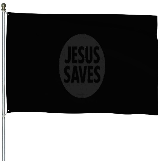 Jesus Saves Inspirational Icon House Flags