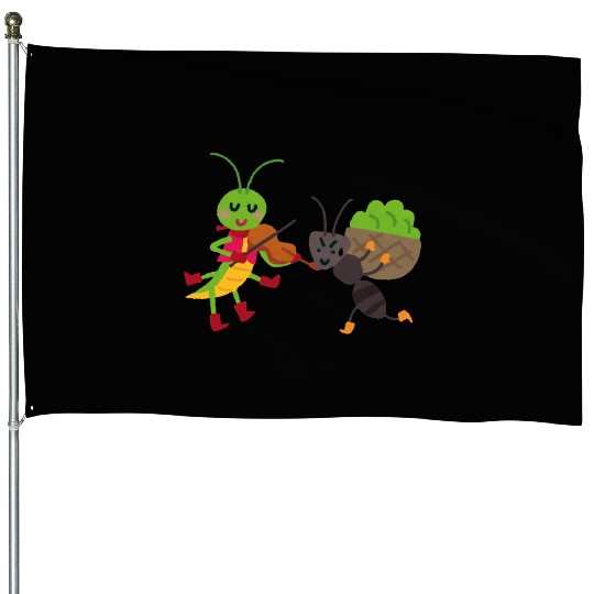 Work Hard, Play Loud – Ant & Cicada LifeTee House Flags