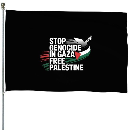 Free Palestine Now – End Genocide in Gaza House Flags