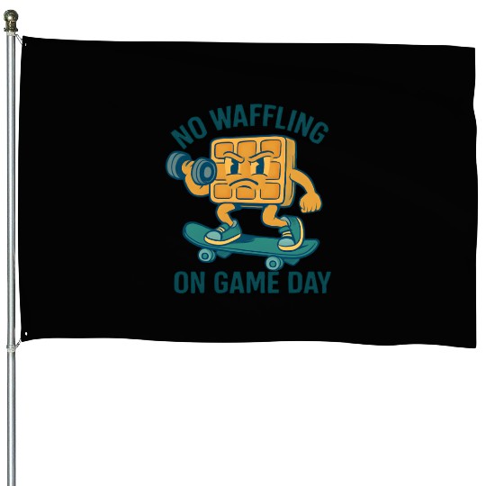 Waffle Character Skateboard Design House Flags