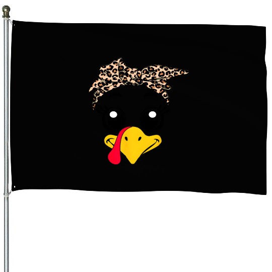 Leopard Print Headscarf Duck Face House Flags