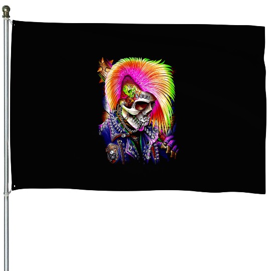 Calavera Punk House Flags