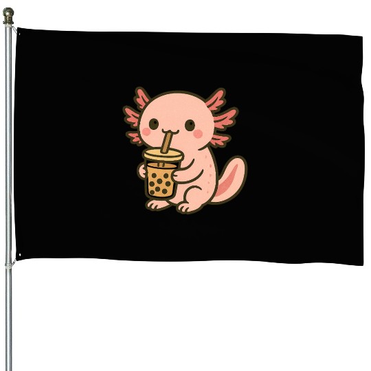 Kawaii Aspiring Dragon with Bubble Tea House Flags