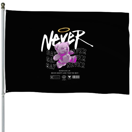 Inspirational Teddy Bear with Angel Halo House Flags