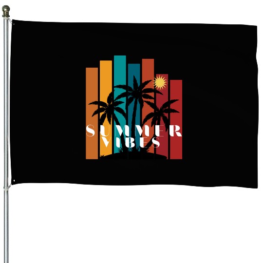 Tropical Sunset Summer Vibes Design House Flags