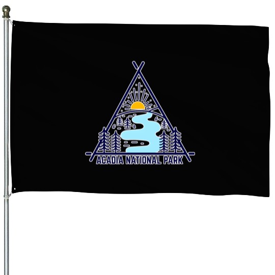 Acadia National Park Camping Scene House Flags