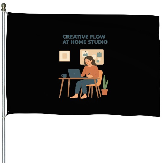 Creative Flow Home Studio Illustration House Flags